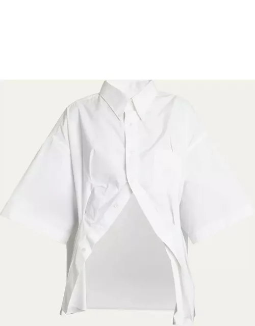 Twisted Button Down Cotton Shirt