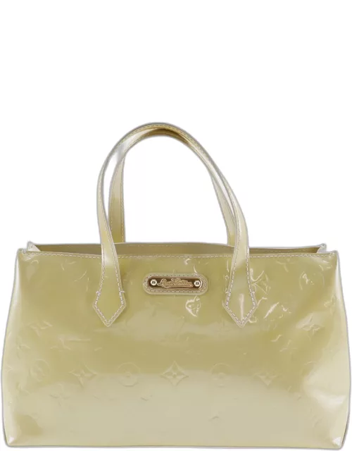 Louis Vuitton Yellow Leather Monogram Vernis Wilshire PM Shoulder Bag