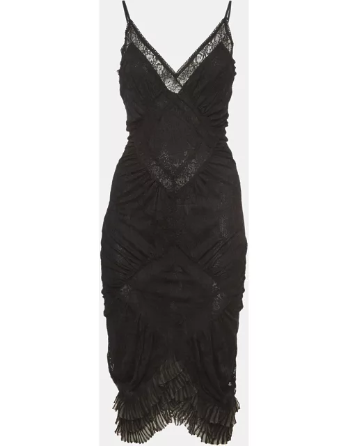 Christian Dior Boutique by John Galliano Black Sheer Lace Midi Dress