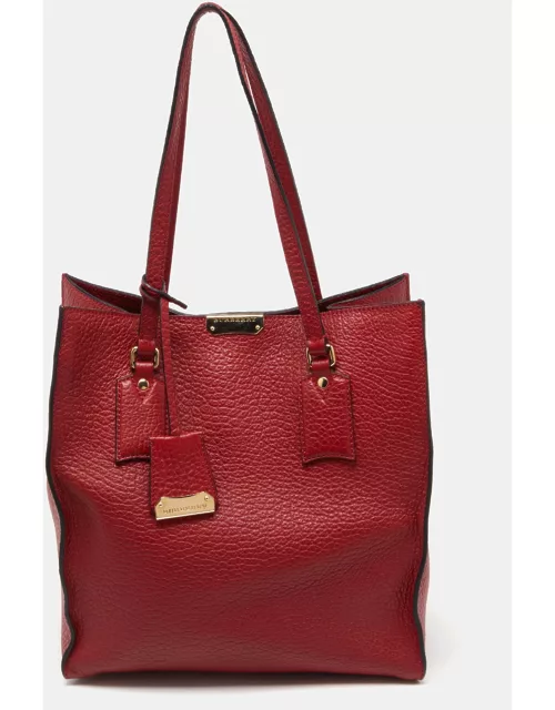 Burberry Red Grain Leather Woodbury Tote