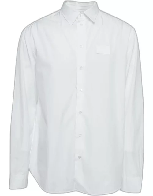 Emporio Armani White Back Print Cotton Long Sleeve Shirt