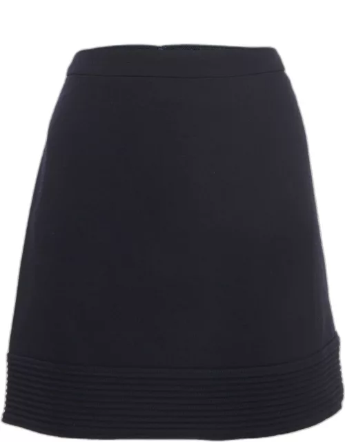 Versace Navy Blue Wool Knit Mini Skirt