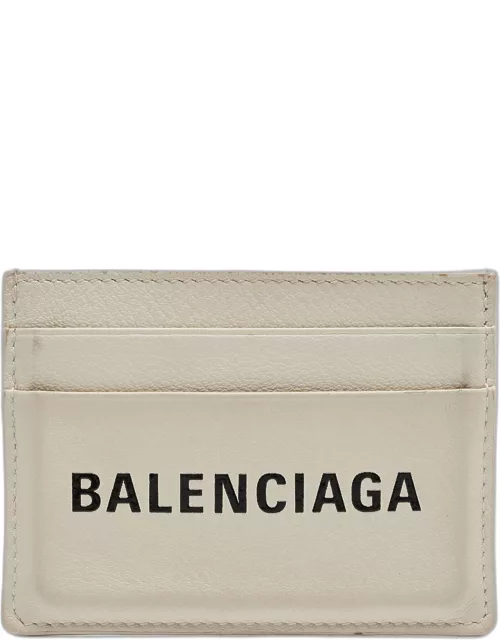 Balenciaga White Leather Logo Card Holder