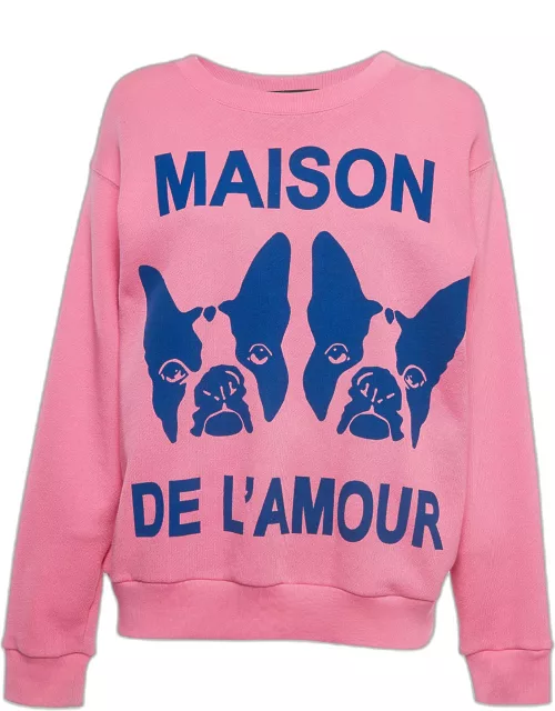 Gucci Pink Dogs Print Cotton Sweatshirt