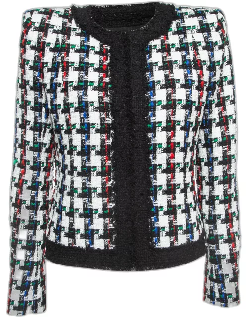 Balmain Multicolor Tweed Collarless Jacket