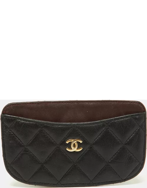 Chanel Black Quilted Leather Card Holder