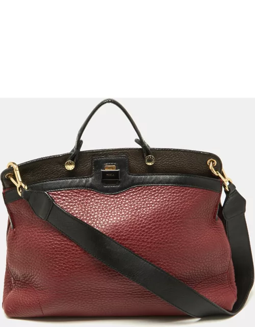 Furla Tri Color Leather Piper Top Handle Bag