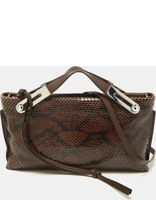 Loewe Brown Python and Leather Missy Crossbody Bag