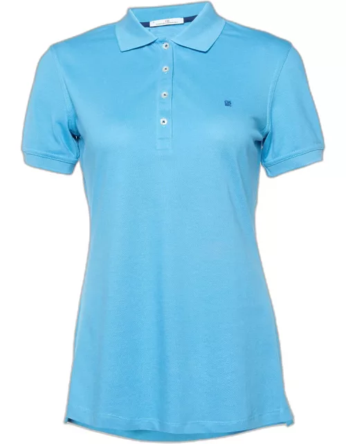 CH Carolina Herrera Blue Cotton Pique Polo T-Shirt