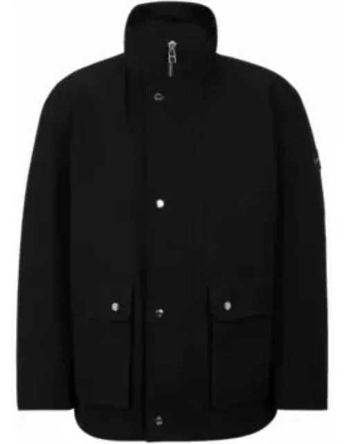 Regular-fit jacket with high collar- Black Men's Casual Jacket