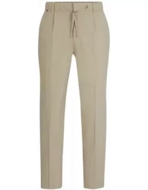 Relaxed-fit trousers in a linen blend- Khaki Men's Be Your Own BOS