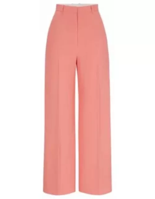 High-waisted relaxed-fit trousers with wide leg- Light Purple Women's Formal Pant