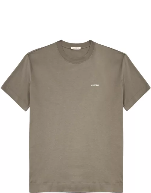 Valentino Logo Cotton T-shirt - Taupe