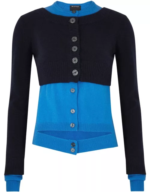 Meryll Rogge Layered Cashmere Cardigan set - Blue - L (UK14 / L)