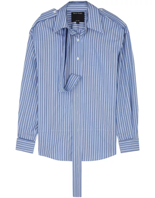 Meryll Rogge Deconstructed Cotton-poplin Shirt - Blue - L (UK14 / L)