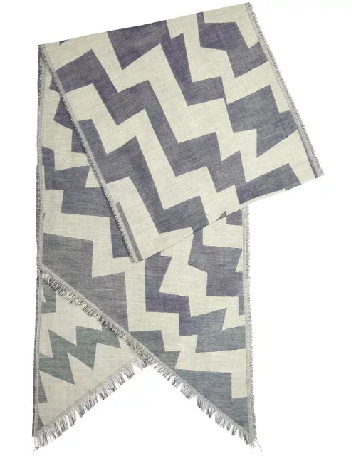 Vivienne Westwood Zigzag Logo-jacquard Cotton Scarf - Navy