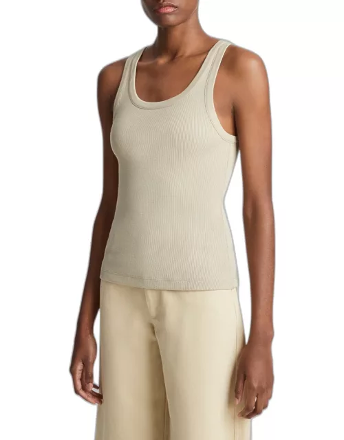 Scoop-Neck Ribbed Tank Top