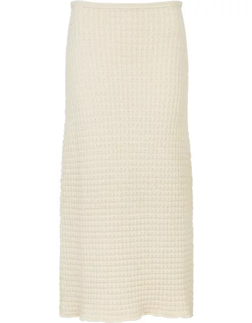 Jil Sander Waffle-knit Cotton Midi Skirt - Cream - 34 (UK6 / XS)