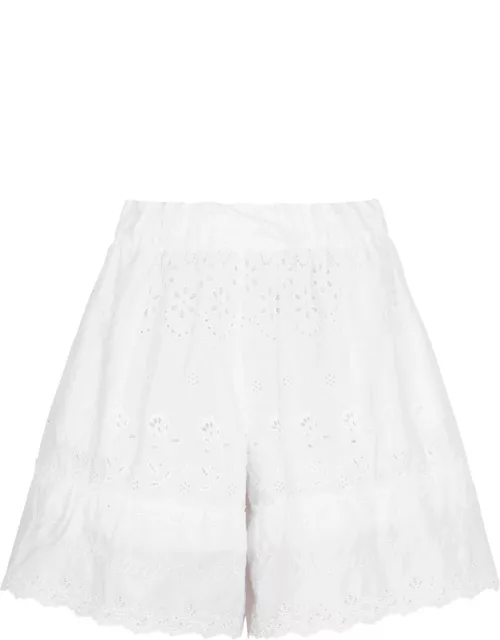 Simone Rocha Broderie Anglaise Cotton Shorts - White - 6 (UK6 / XS)