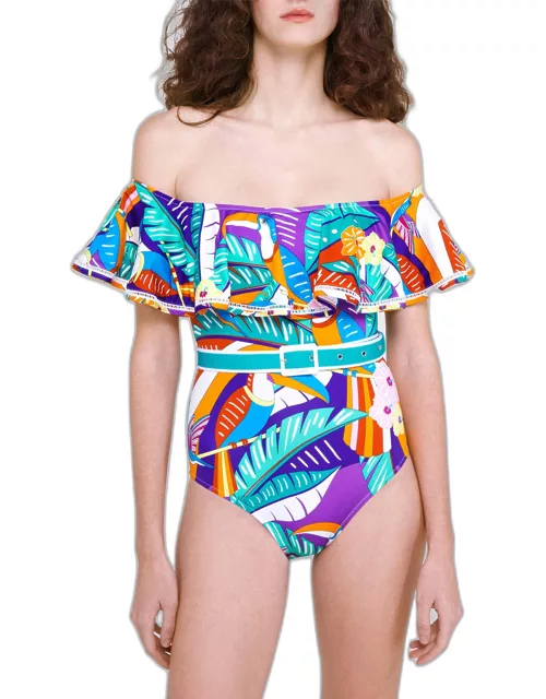 Tropicana Bianca Belted One-Piece Swimsuit