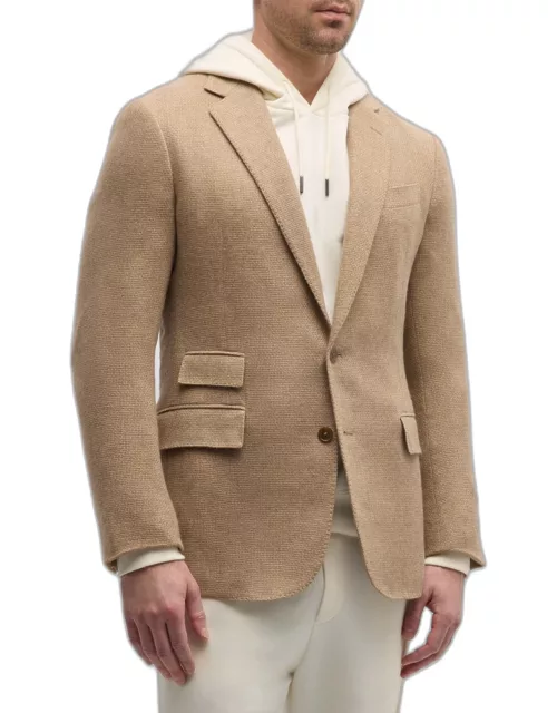 Men's Kent Hand-Tailored Basket-Weave Cashmere Jacket
