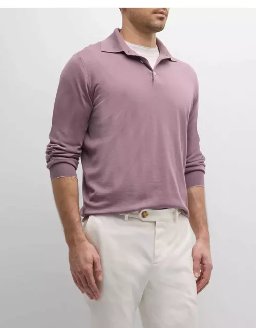 Men's Wool-Cashmere Dress Polo Shirt