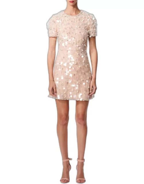 Sequin and Beaded Embellished Mini Dres