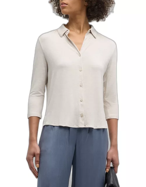 Soft Touch Semi-Relaxed Button-Front Shirt