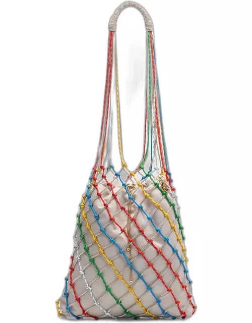 Clio Net Drawstring Hobo Bag