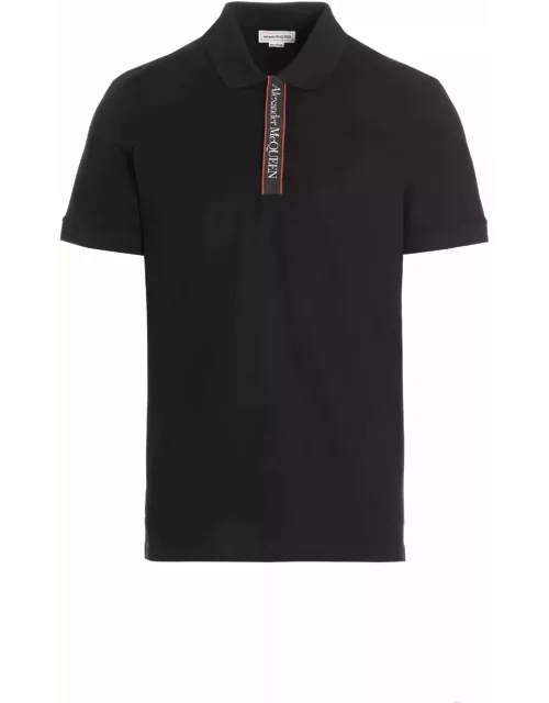 Alexander McQueen Black Polo Shirt With Logo