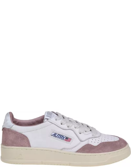 Autry White And Nude Leather And Suede Sneakers Sneaker
