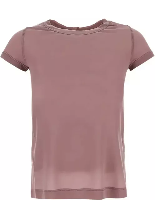 Rick Owens Cropped Level T T-shirt In Rose-pink Polyamide Polyester