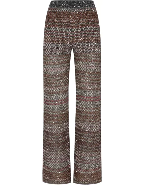 Missoni Sequin Embellished Flared Knitted Trouser