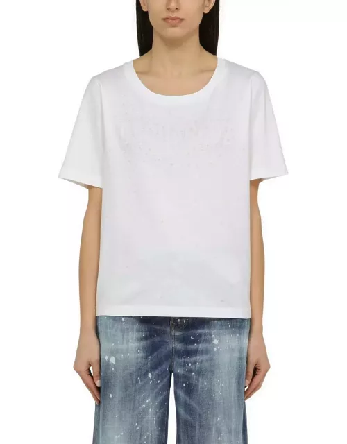 Dsquared2 White Cotton Crew-neck T-shirt With Logo