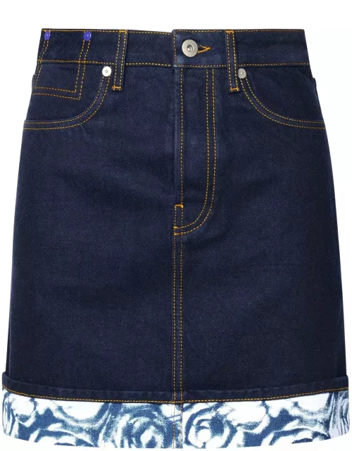 Burberry Indigo Blue Cotton Miniskirt