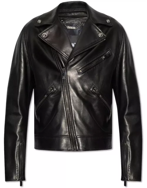 Versace Zip-up Leather Biker Jacket