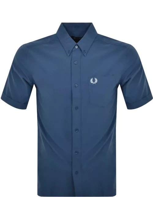 Fred Perry Oxford Short Sleeve Shirt Blue