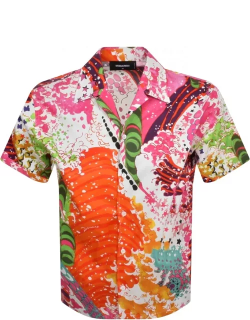 DSQUARED2 Psychedelic Dreams Hawaii Shirt Pink