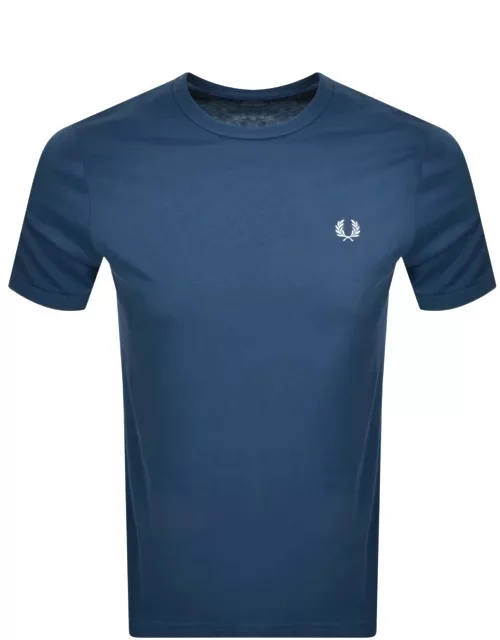 Fred Perry Crew Neck T Shirt Blue