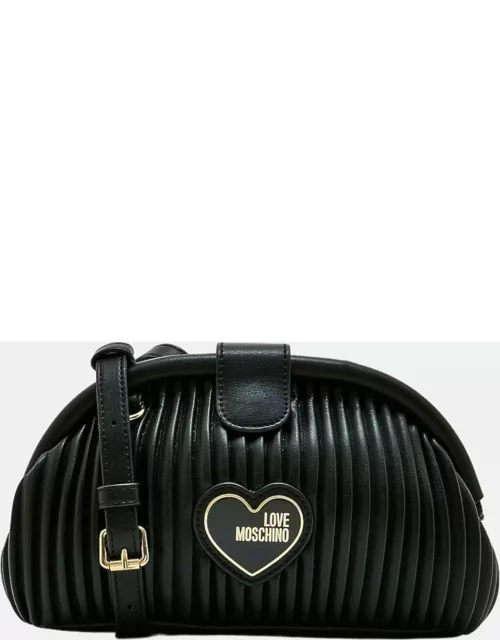 Love Moschino Black PU Leather Shoulder Bag