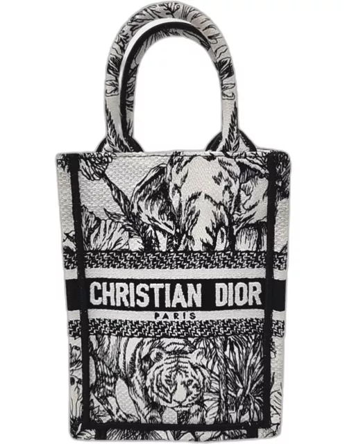 Christian Dior Black/white Mini Book Tote Phone Bag
