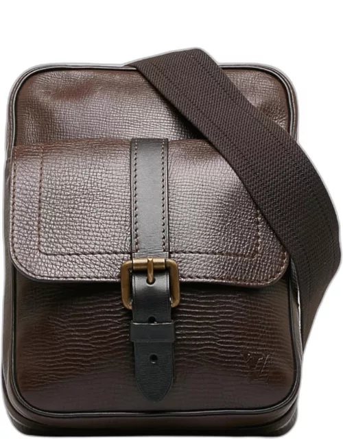 Louis Vuitton Brown Leather Utah Iroquois Messenger Bag