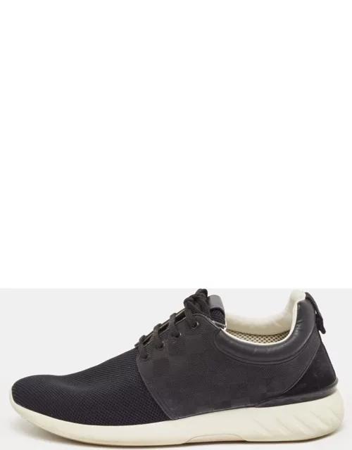 Louis Vuitton Black Mesh and Leather Damier Fastlane Sneaker