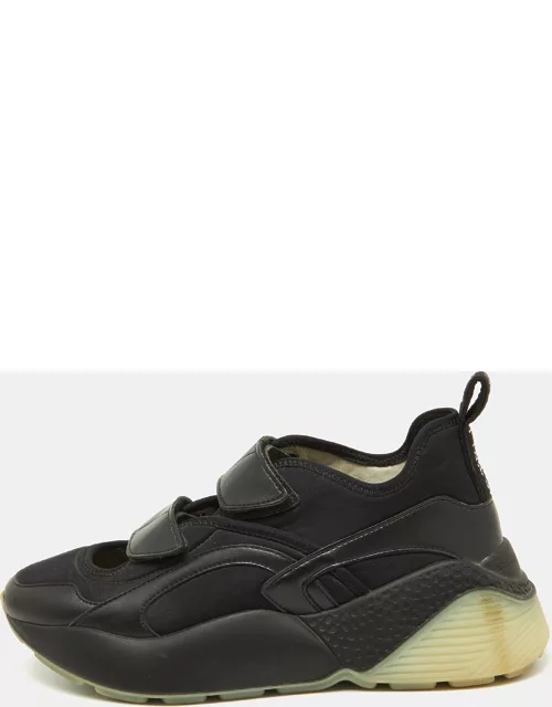 Stella McCartney Black Faux Leather and Neoprene Eclypse Sneaker