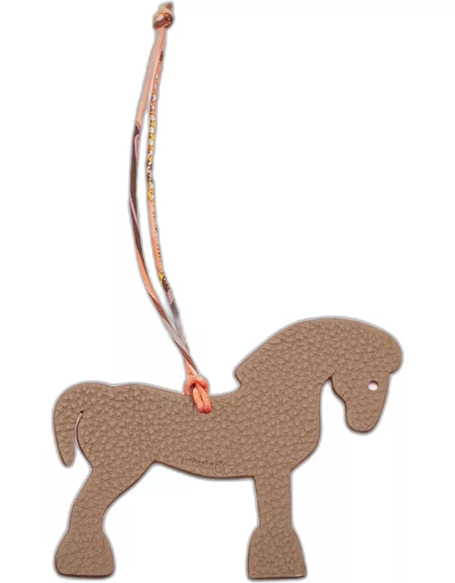 Hermès Rose Confetti/Etain Epsom and Togo Leather Petit H Hermy Horse Bag Char
