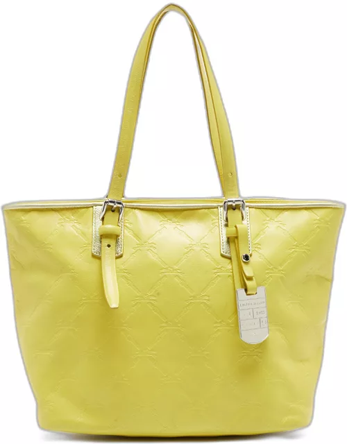 Longchamp Yellow Leather Medium LM Cuir Shopper Tote