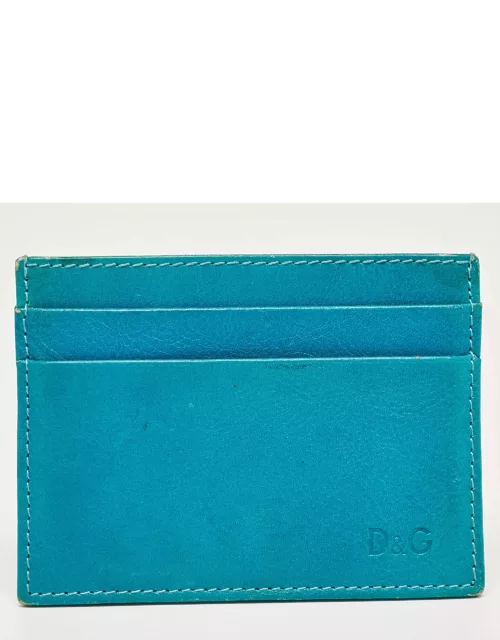 D & G Turquoise Blue Leather Card Holder