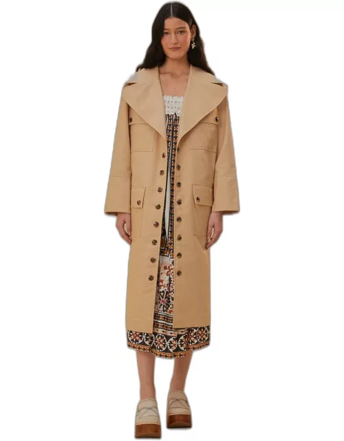 Pockets Over Nude Trench Coat, NUDE /