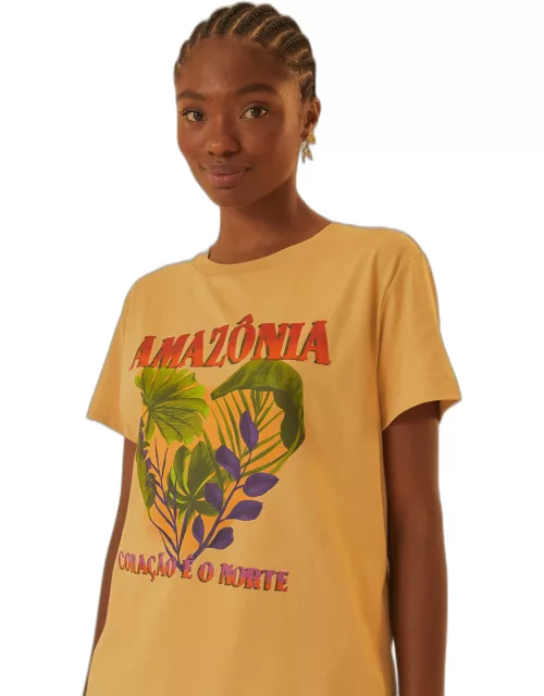 Amazonia Coracao E O Norte Fit T-Shirt, BEIGE /