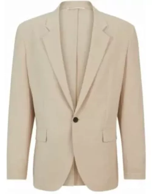 Modern-fit jacket in linen-look fabric- Beige Men's Sport Coat